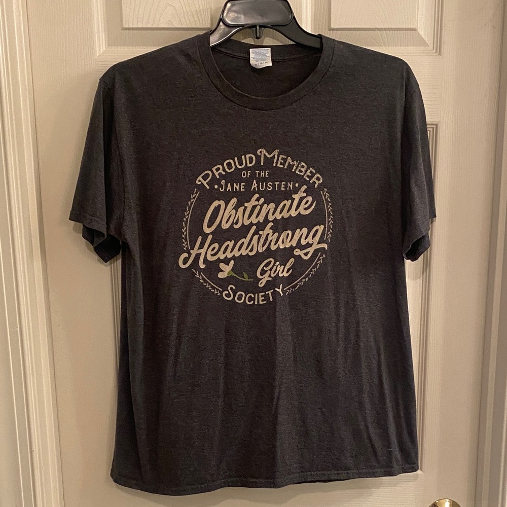 Jane Austen Society Gray Graphic T-Shirt, XL